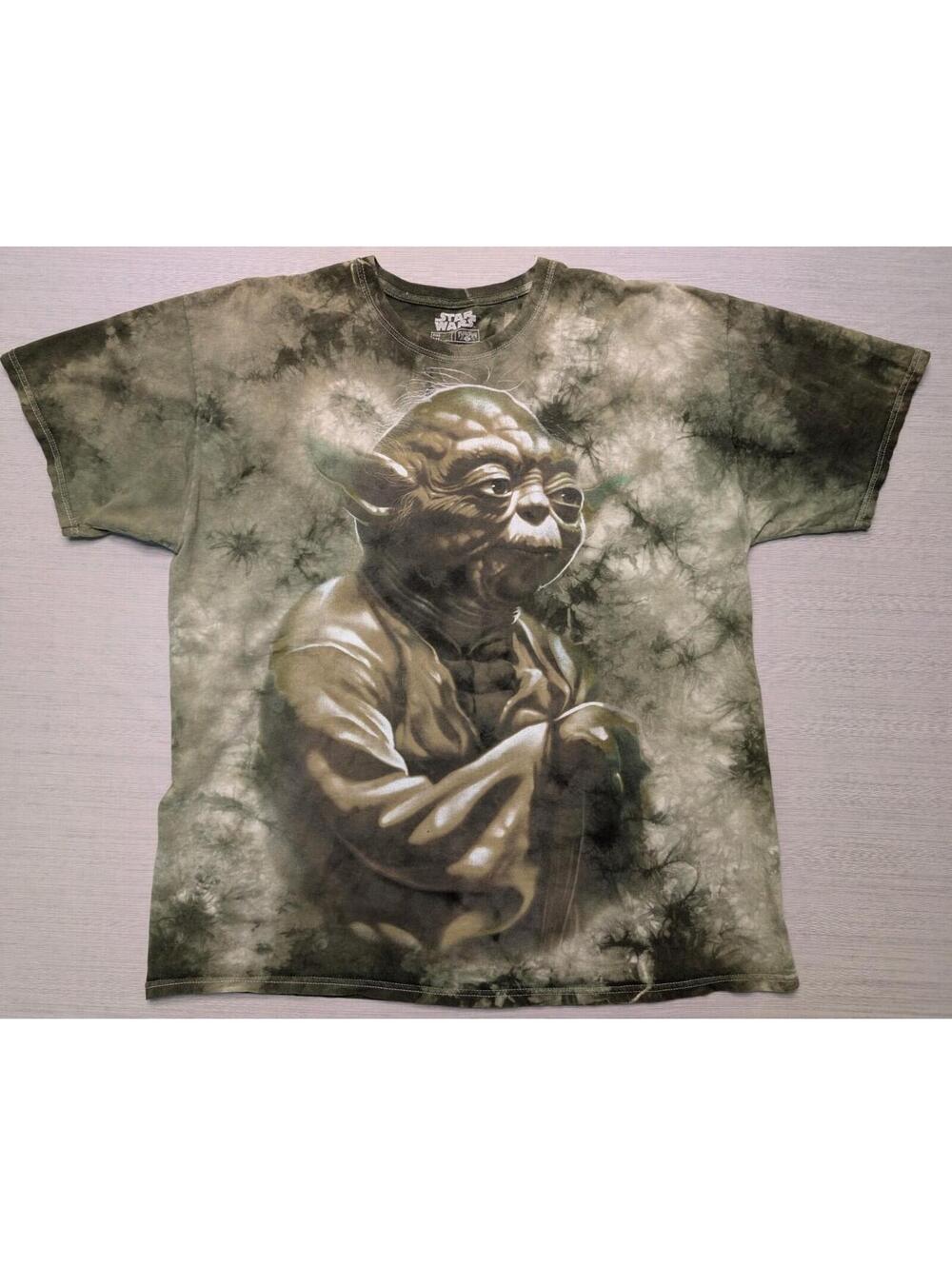 Vintage Star Wars Yoda Shirt Green Tie-Dye Fifth Sun XL